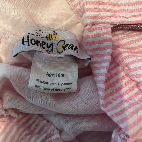 Pink Striped Kids One Piece with Sunflower Dog Design - Picture 4 of 11